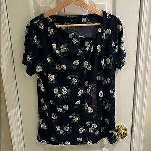 Banana Republic Navy Floral Blouse